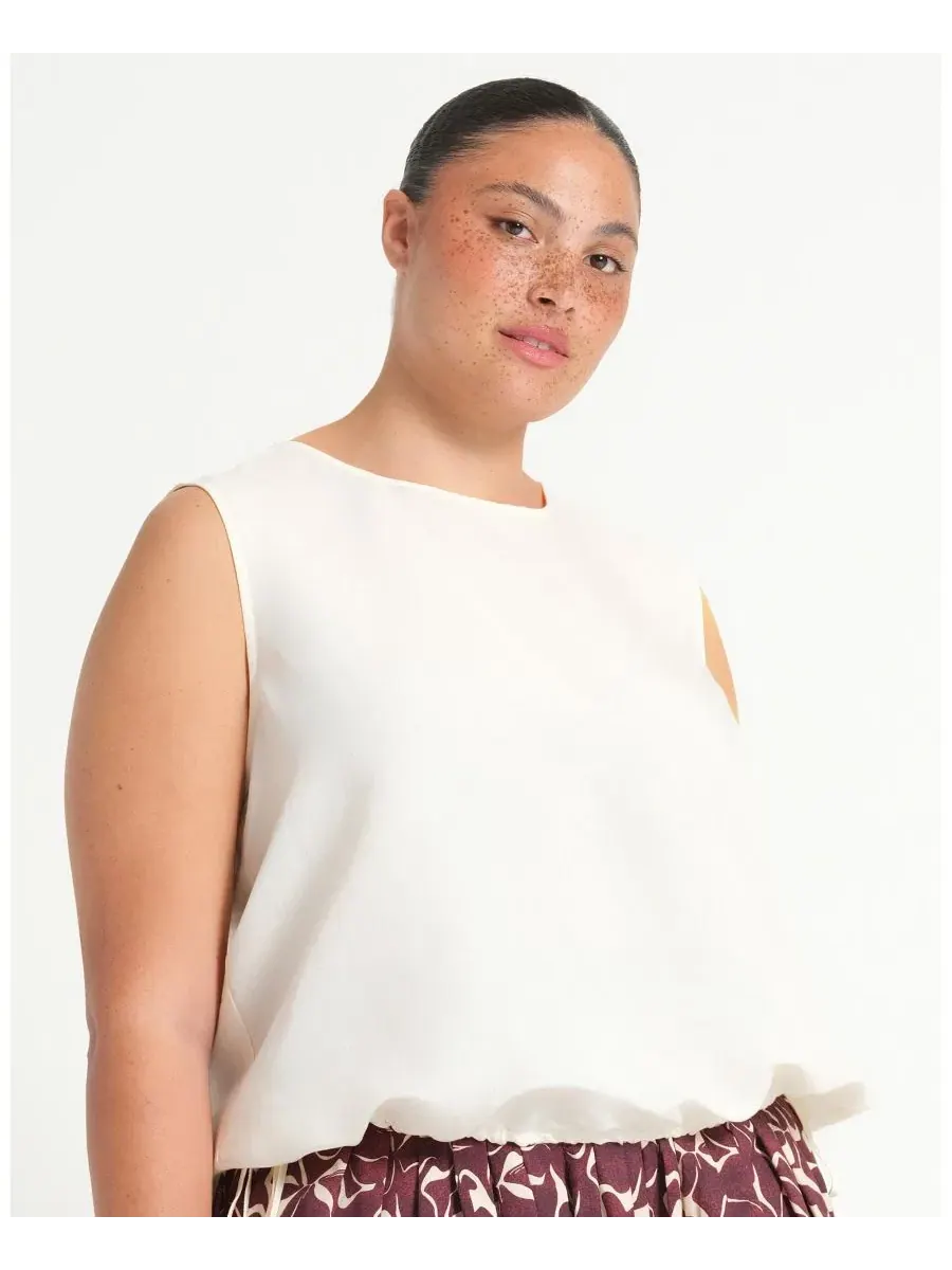 Топ без рукавов с завязками Ainsley Tie-Hem Relaxed Tank Top ESTELLE — изображение 2 из 6, прозрачный