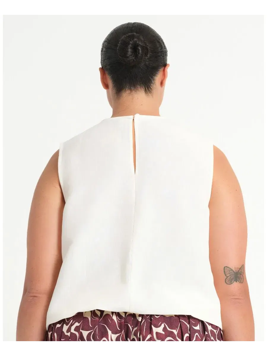 Топ без рукавов с завязками Ainsley Tie-Hem Relaxed Tank Top ESTELLE — изображение 3 из 6, прозрачный
