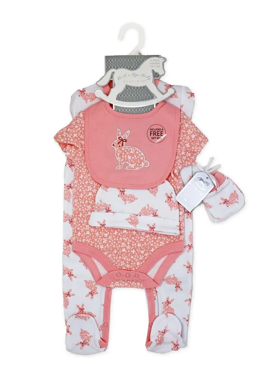 Комплект для новорожденных с цветочным принтом Rock-A-Bye Baby Boutique, Dark Peach — изображение 3 из 8