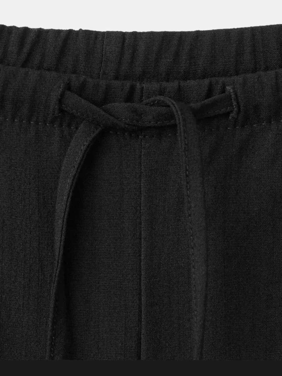 Брюки прямого кроя с регулируемым поясом, модель Straight Mid-Rise MANGO — изображение 3 из 7, черный