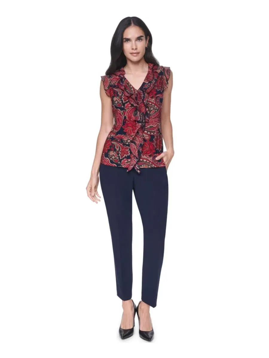 Блузка без рукавов с воланами Paisley Tommy Hilfiger — изображение 2 из 7, мульти