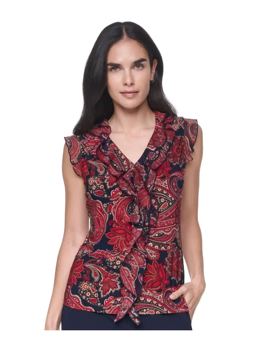Блузка без рукавов с воланами Paisley Tommy Hilfiger — изображение 3 из 7, мульти