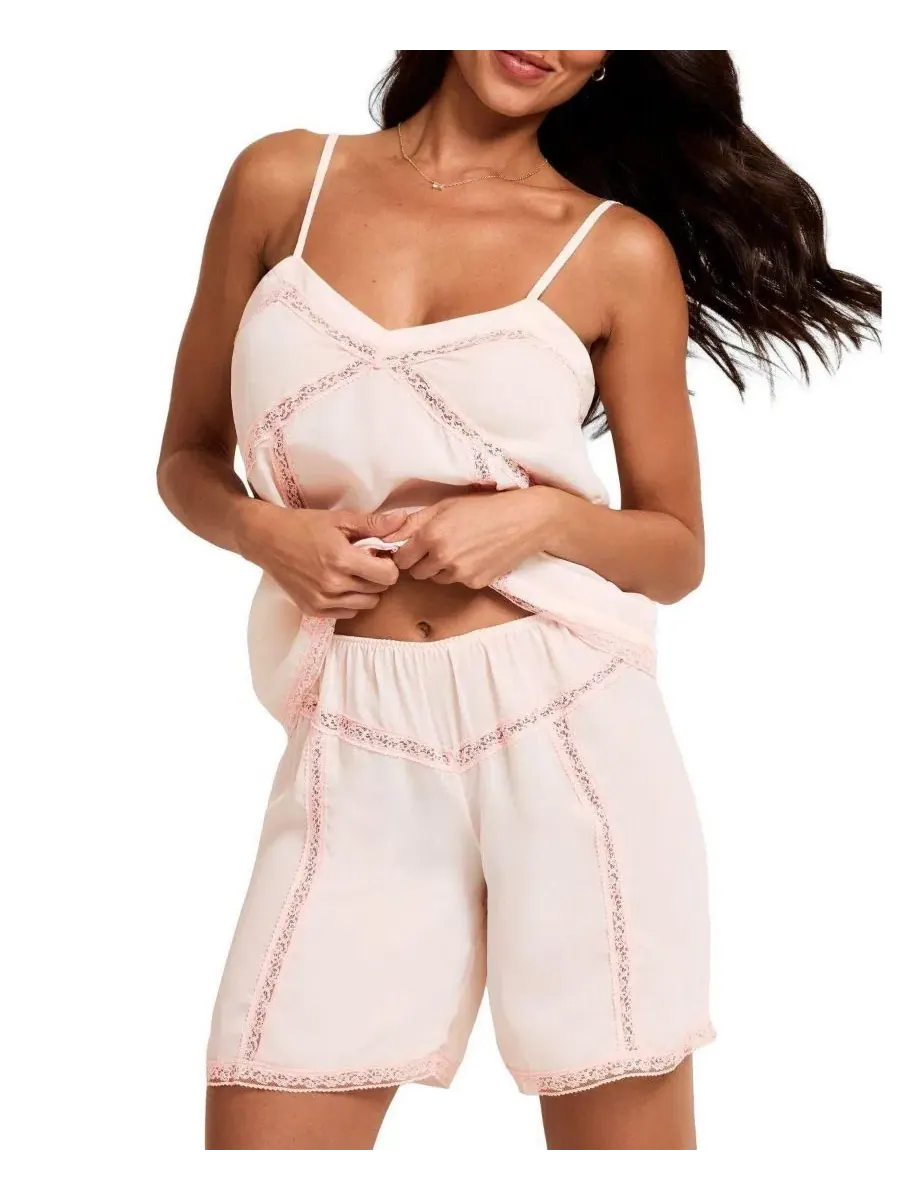 Комплект пижамы с кружевной отделкой Aniella Floral Lace-Trim Adore Me — изображение 2 из 5, розовый
