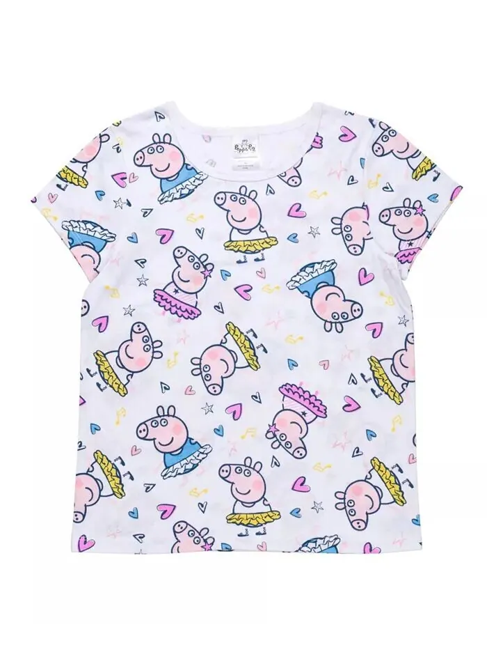 Комплект из 3 футболок для девочек Peppa Pig — изображение 2 из 7, белый/розовый