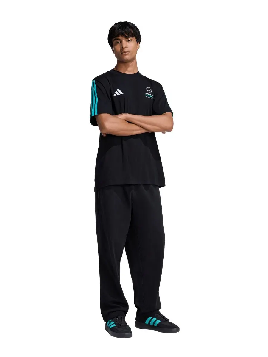 Мужская футболка с круглым вырезом Mercedes Formula 1 adidas — изображение 2 из 3, черный