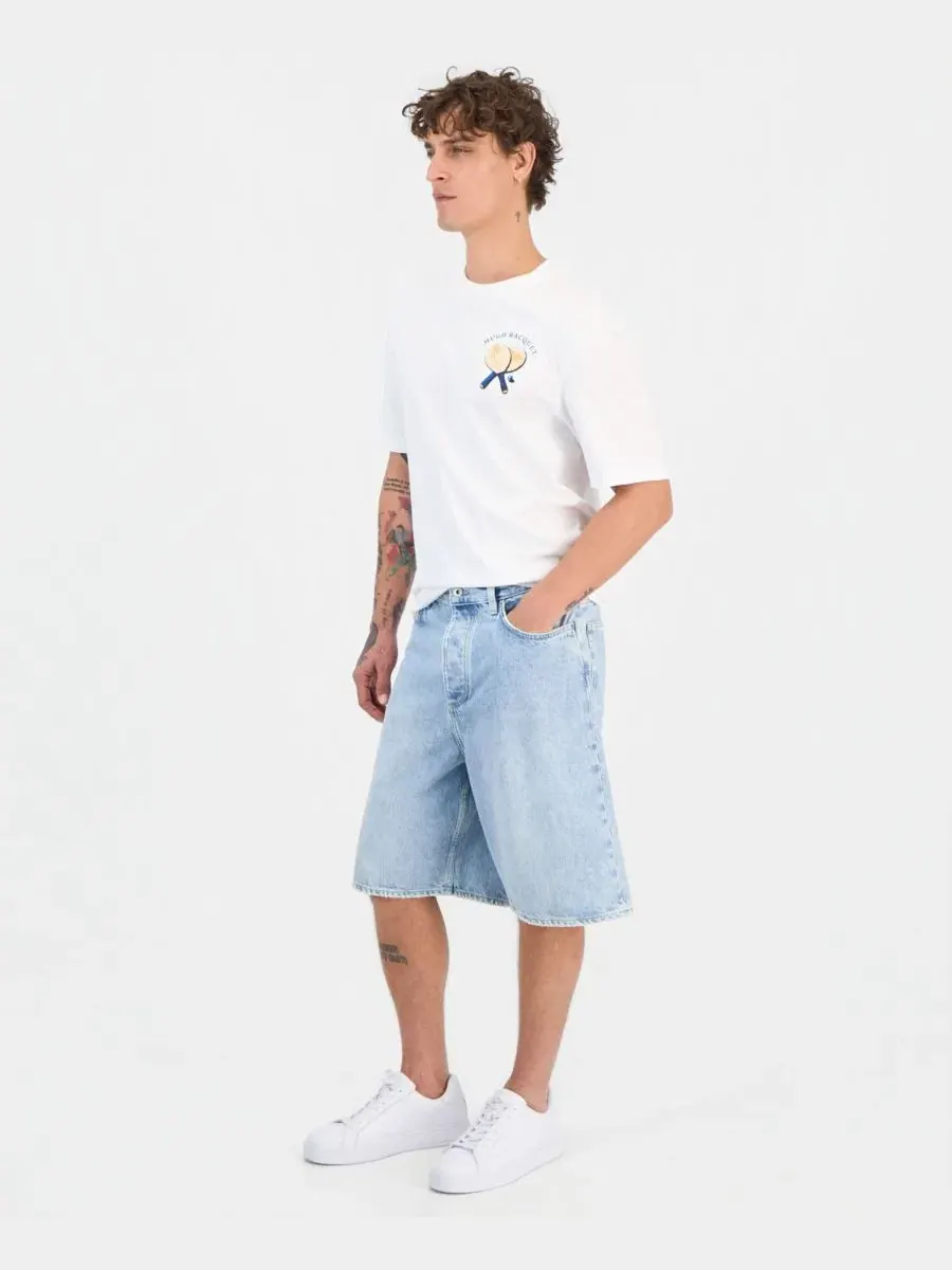 Мужские джинсовые шорты Mason Regular-Fit 10,6 дюйма Hugo Boss — изображение 4 из 4, голубой