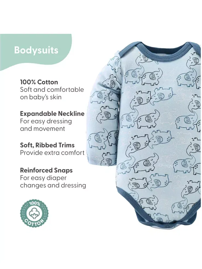 Подарочный набор для новорожденных Baby Boys Layette слон синий, 30 предметов The Peanutshell — изображение 2 из 7