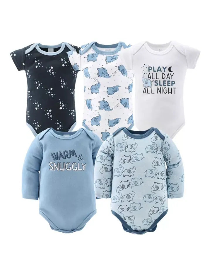 Подарочный набор для новорожденных Baby Boys Layette слон синий, 30 предметов The Peanutshell — изображение 3 из 7