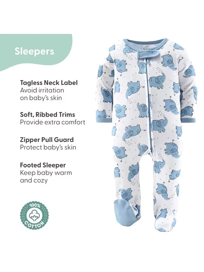 Подарочный набор для новорожденных Baby Boys Layette слон синий, 30 предметов The Peanutshell — изображение 4 из 7