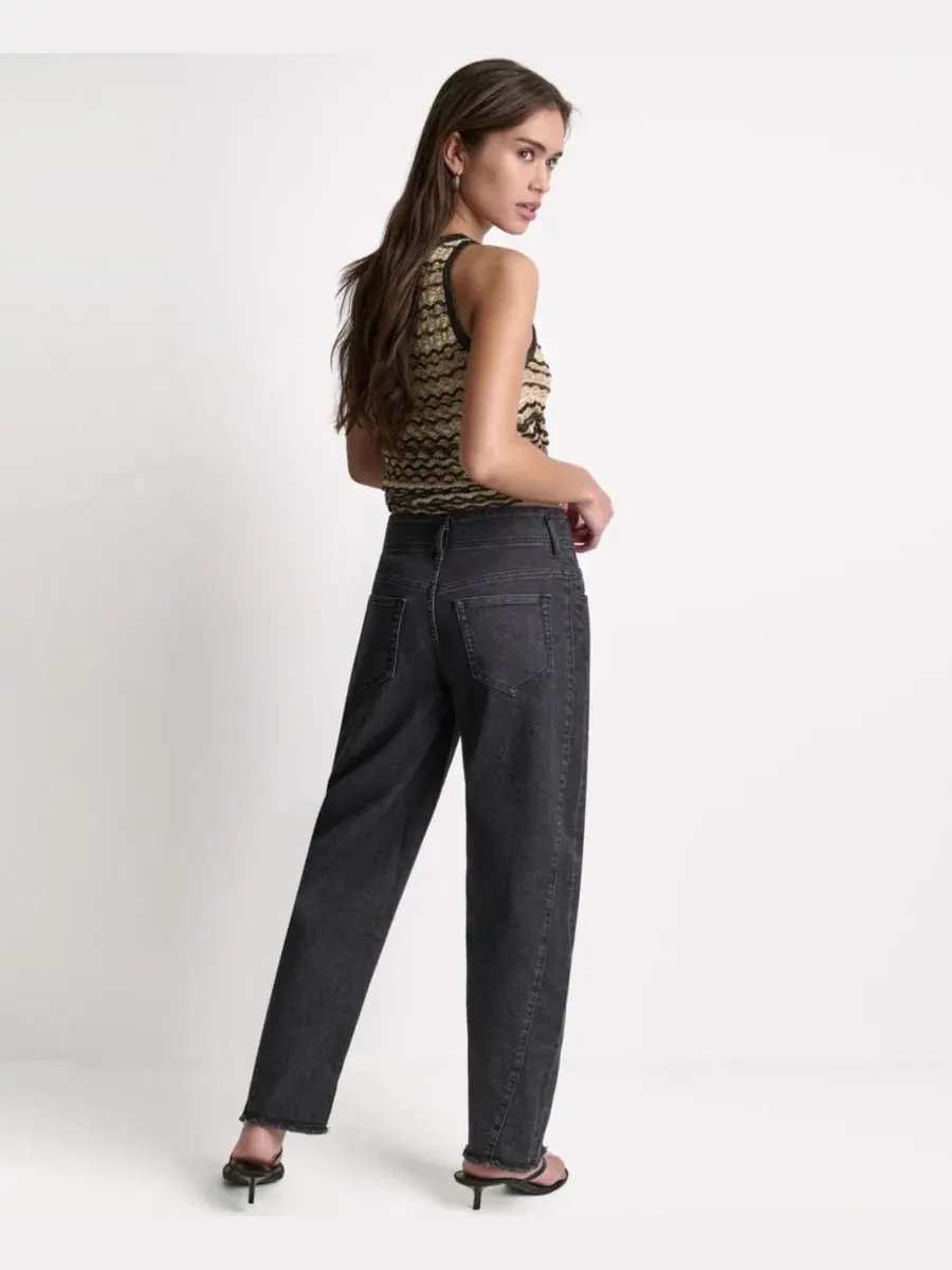 Джинсы женские свободного кроя с декоративными швами BCBG — изображение 4 из 6, черный