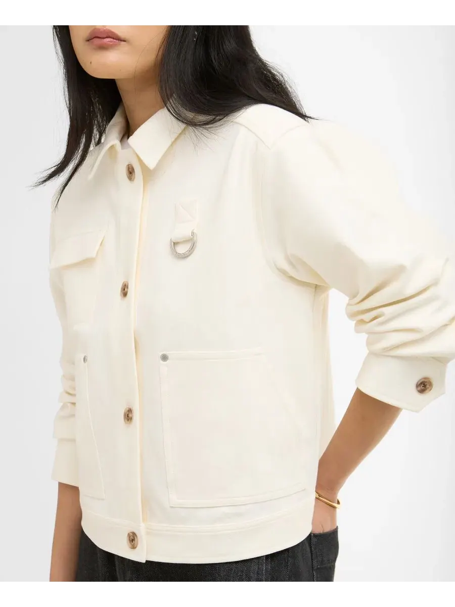 Женская рубашка-оверсайз Kirby Collared Jersey Barbour — изображение 3 из 5, экру