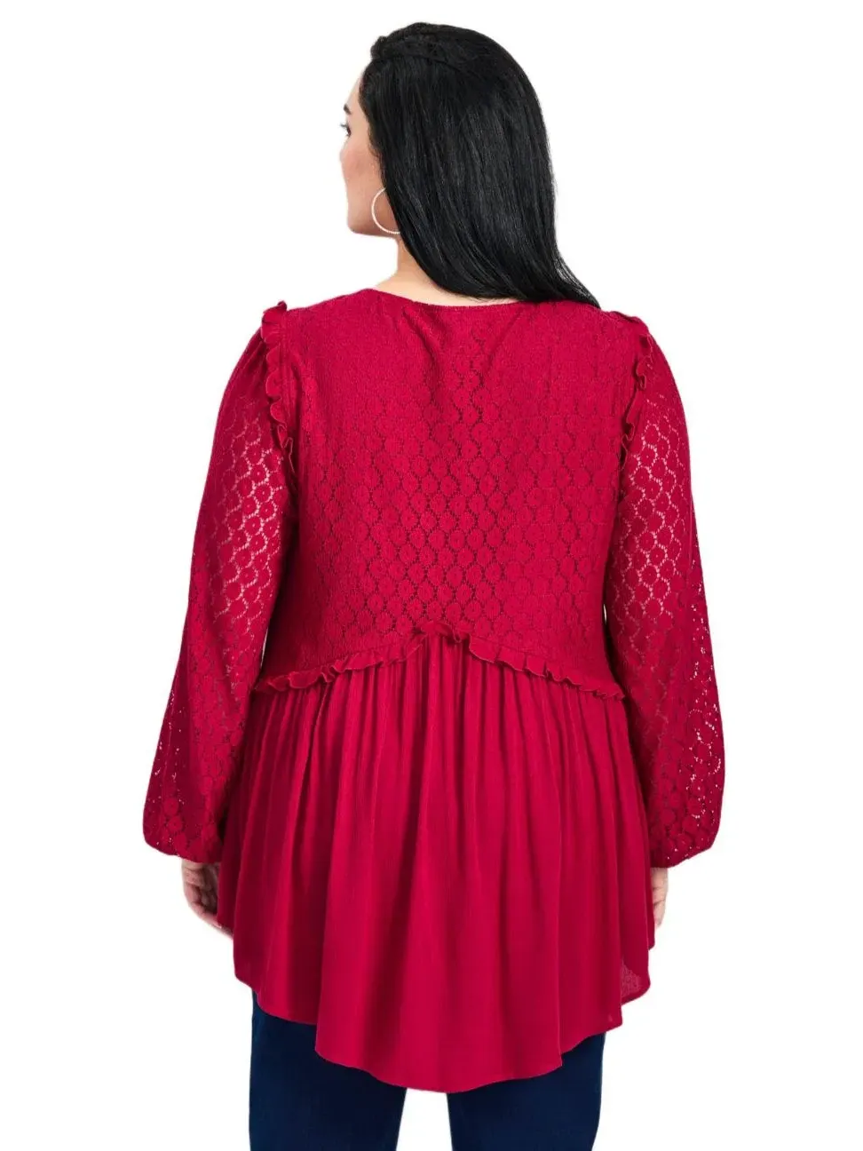 Блуза-крестьянка с кружевной кокеткой Haven Lace AVENUE — изображение 3 из 3, фиолетовый