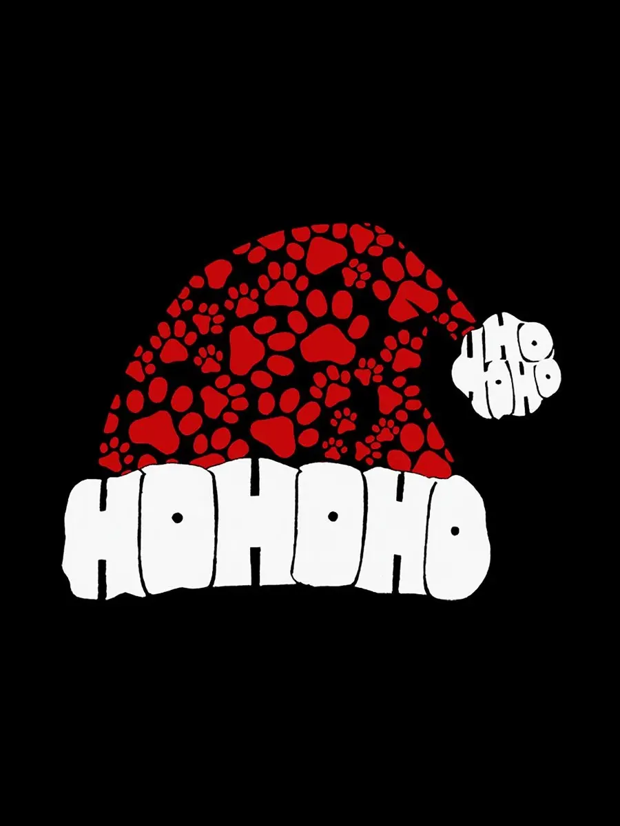 Женский топ без рукавов с принтом Paw Print Santa Hat LA Pop Art — изображение 3 из 3, черный
