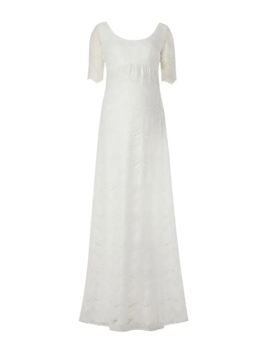 Платье для беременных Verona Lace Empire-Waist Gown Tiffany Rose Maternity — изображение 4 из 8, яркий слоновая кость