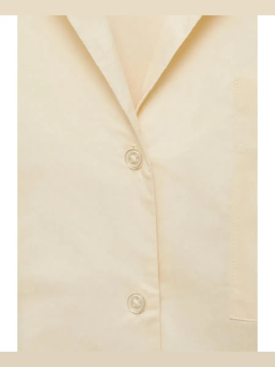 Ночная рубашка хлопковая, с длинным рукавом, модель Garment-Washed Cotton Nightgown MANGO — изображение 2 из 2, ванильный