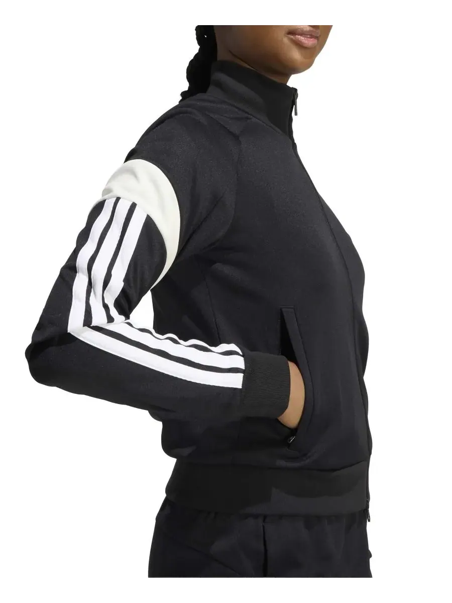 Женская облегающая спортивная куртка Tiro Adidas — изображение 3 из 4, черный/белый/белый