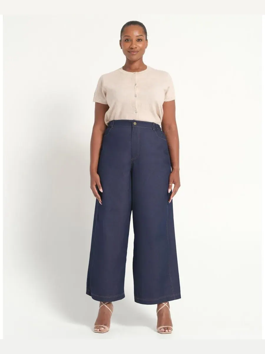 Женские джинсы Dakota High Rise Wide-Leg Denim ESTELLE — изображение 2 из 10, индиго черный