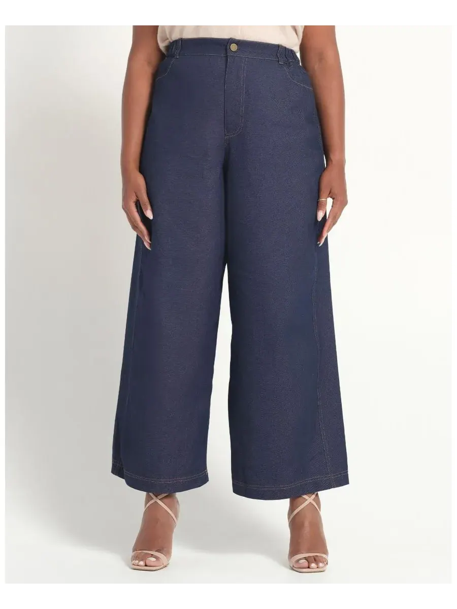 Женские джинсы Dakota High Rise Wide-Leg Denim ESTELLE — изображение 3 из 10, индиго черный