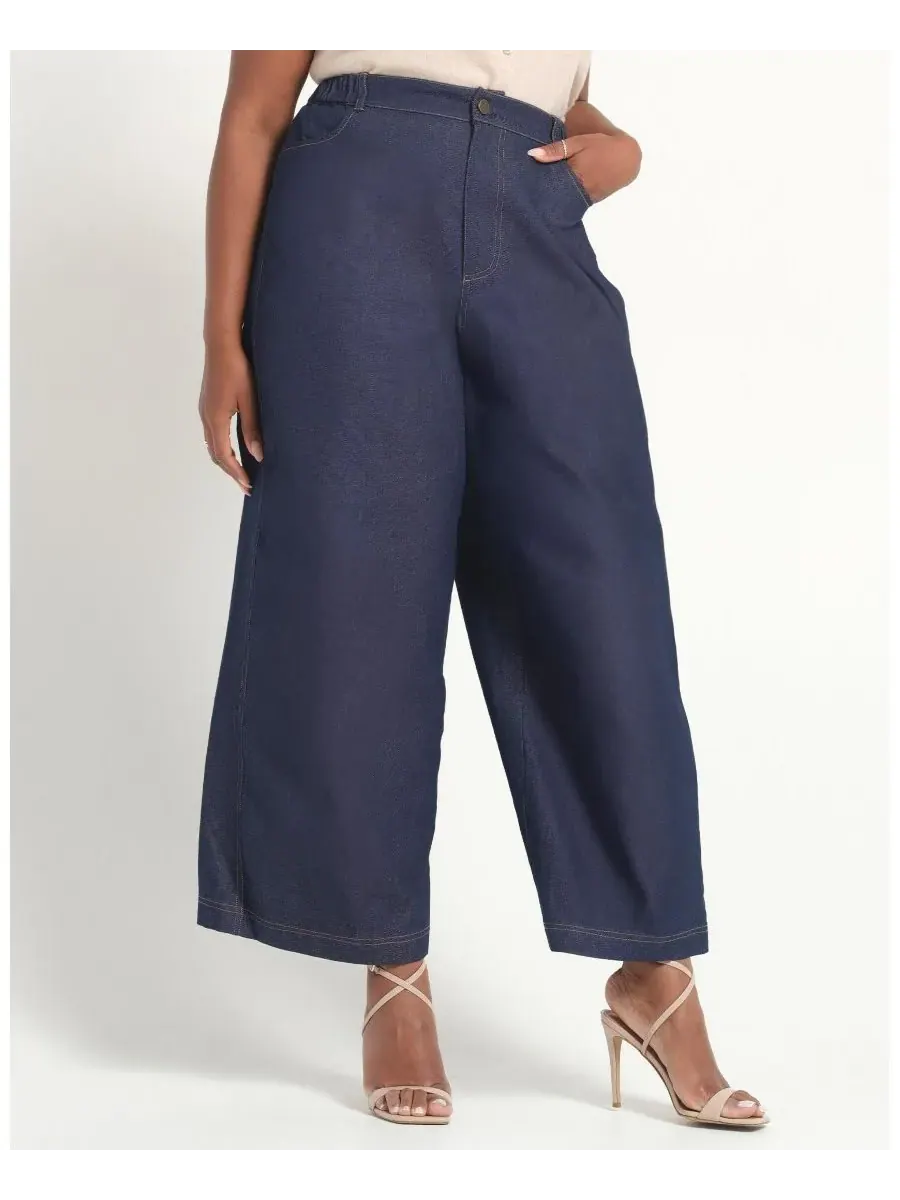 Женские джинсы Dakota High Rise Wide-Leg Denim ESTELLE — изображение 4 из 10, индиго черный
