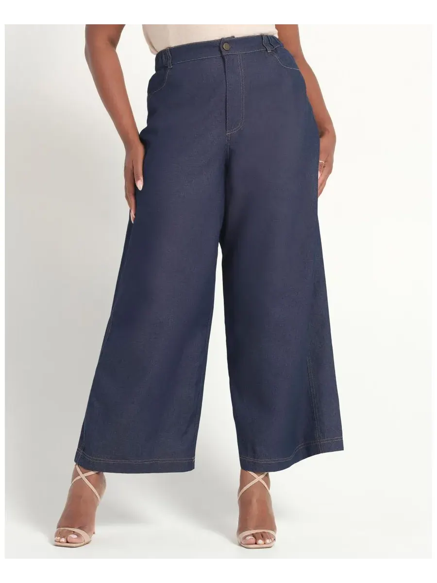 Женские джинсы Dakota High Rise Wide-Leg Denim ESTELLE — изображение 6 из 10, индиго черный