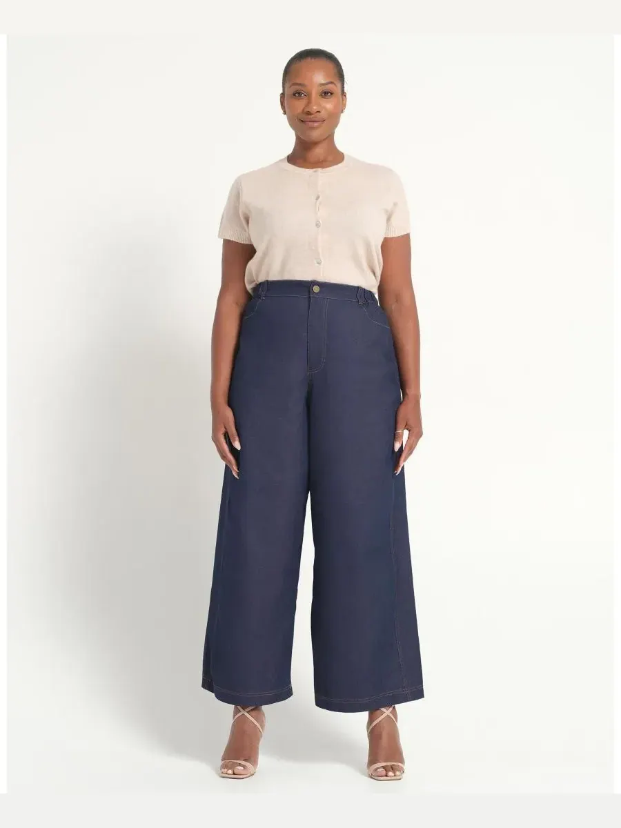 Женские джинсы Dakota High Rise Wide-Leg Denim ESTELLE — изображение 7 из 10, индиго черный