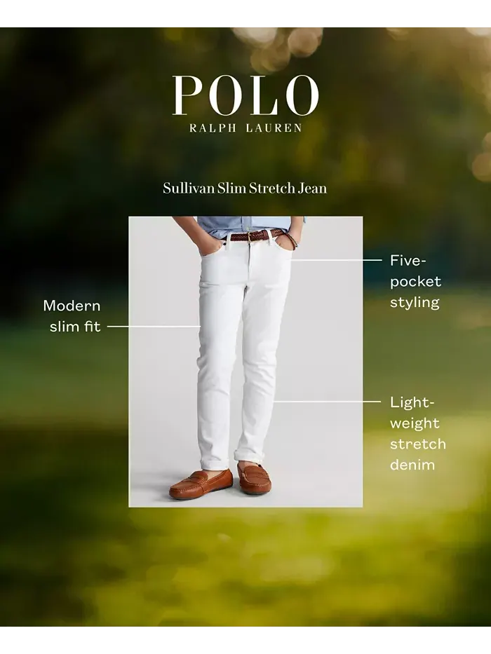 Джинсы Big Boys Sullivan Slim Stretch Polo Ralph Lauren — изображение 4 из 6, белый
