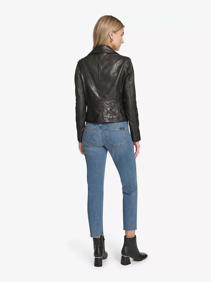 Женская кожаная куртка Paluma Blazer Andrew Marc Black Label — изображение 3 из 5, черный