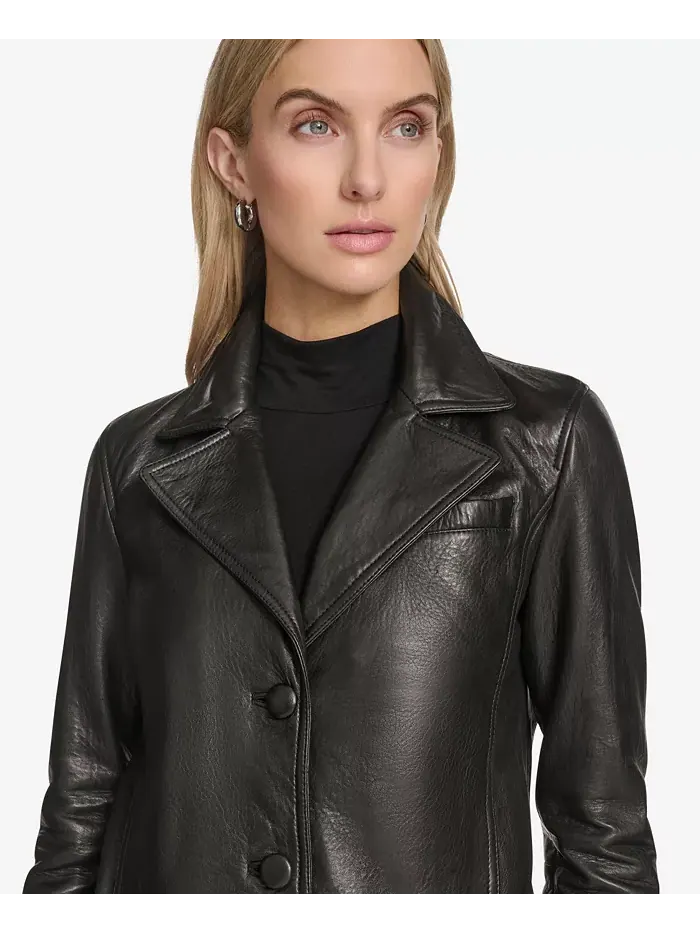 Женская кожаная куртка Paluma Blazer Andrew Marc Black Label — изображение 5 из 5, черный
