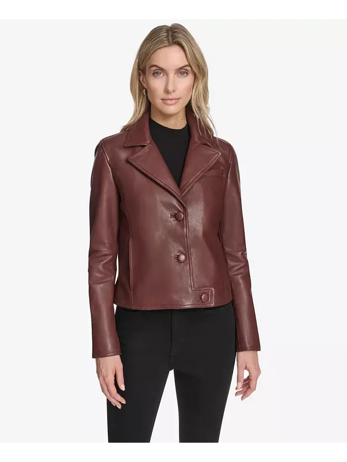 Женская кожаная куртка Paluma Blazer Andrew Marc Black Label — красный