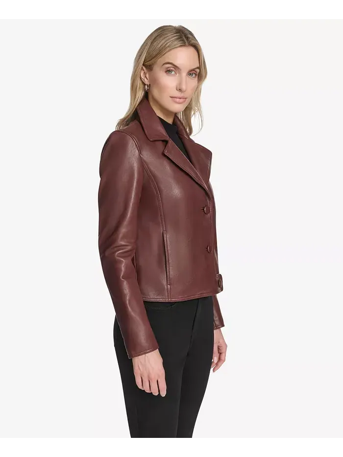 Женская кожаная куртка Paluma Blazer Andrew Marc Black Label — изображение 2 из 5, красный