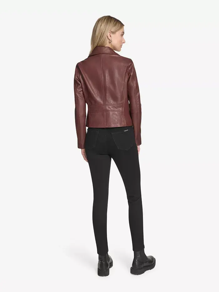Женская кожаная куртка Paluma Blazer Andrew Marc Black Label — изображение 3 из 5, красный