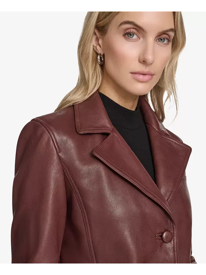 Женская кожаная куртка Paluma Blazer Andrew Marc Black Label — изображение 5 из 5, красный