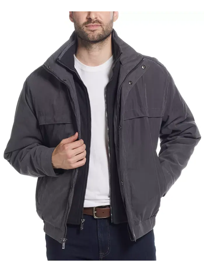 Мужская бомбер куртка с утеплителем из микрофибры Weatherproof — серый