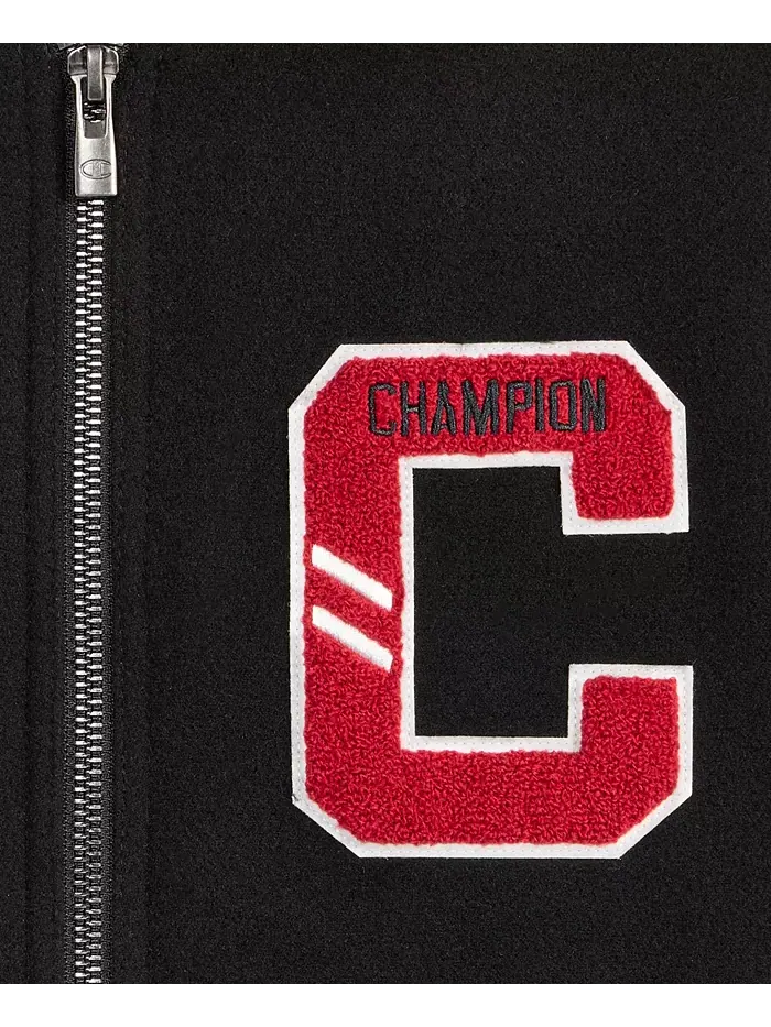 Мужская варисити-бомбер из смешанных материалов Champion — изображение 4 из 4, черный