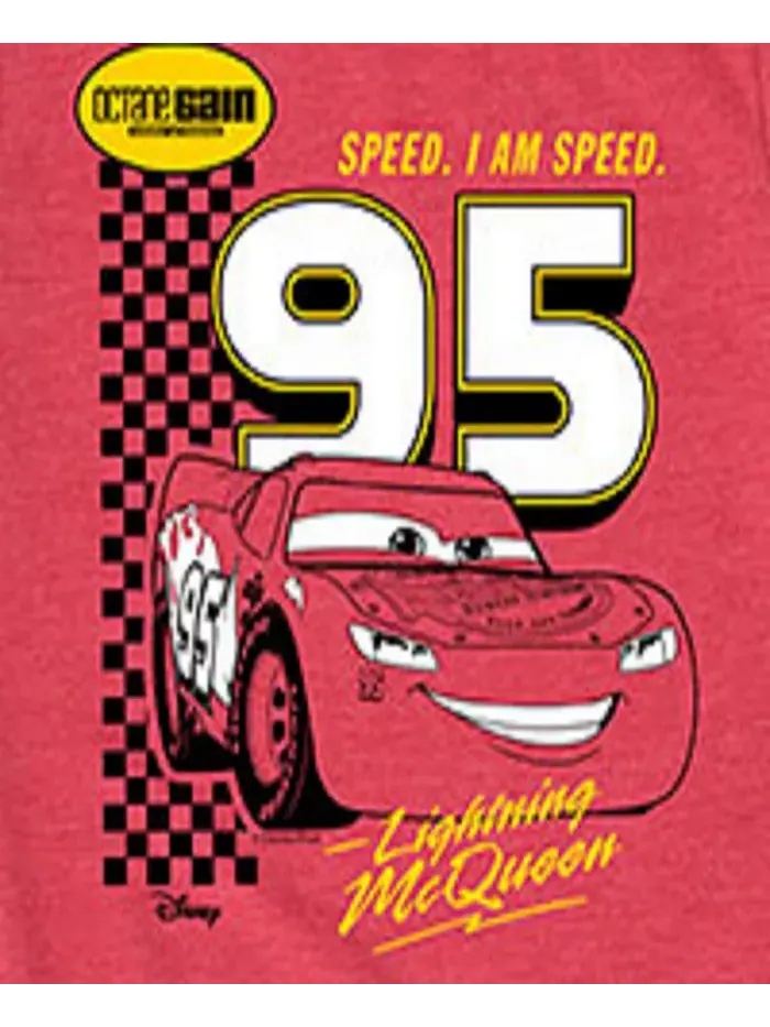 Футболка с коротким рукавом и принтом Lightning McQueen для мальчиков Cars — изображение 3 из 3, красный