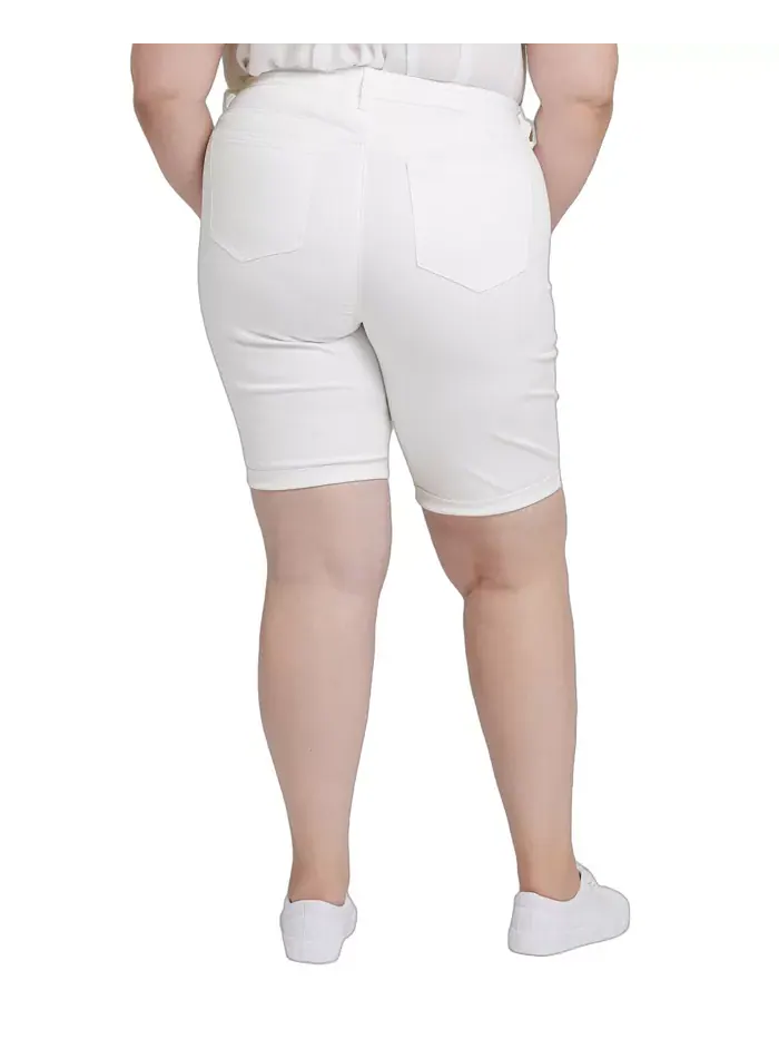 Джинсовые шорты Briella Roll Cuff Plus Size NYDJ — изображение 2 из 6, белый