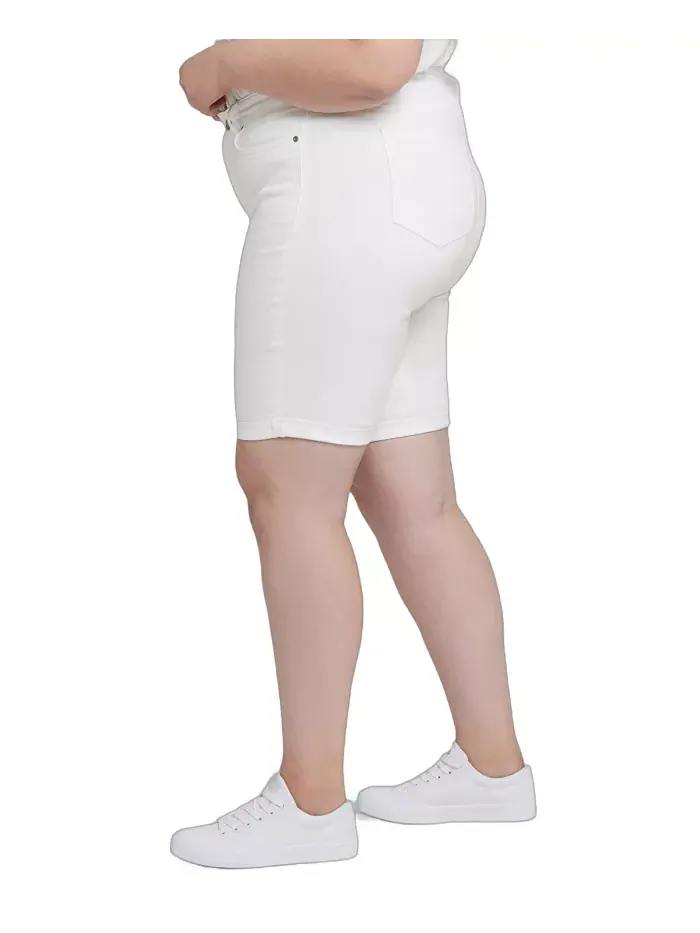 Джинсовые шорты Briella Roll Cuff Plus Size NYDJ — изображение 3 из 6, белый