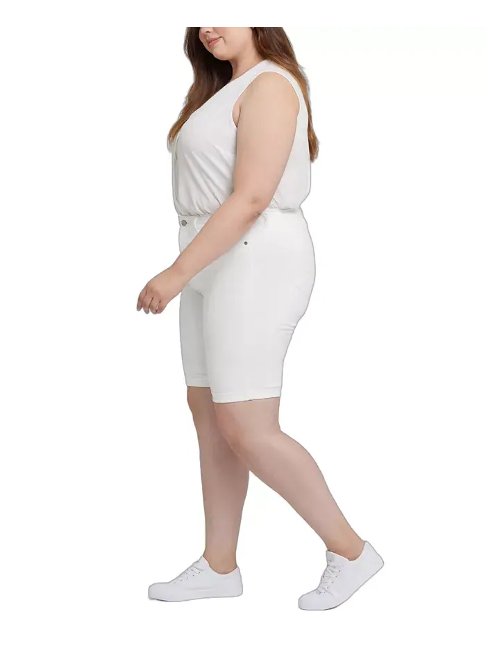 Джинсовые шорты Briella Roll Cuff Plus Size NYDJ — изображение 5 из 6, белый