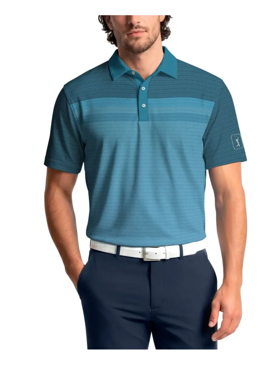 Мужское поло PGA TOUR с вентиляцией Jaspe Airflux, Faience Heather — изображение 1 из 3
