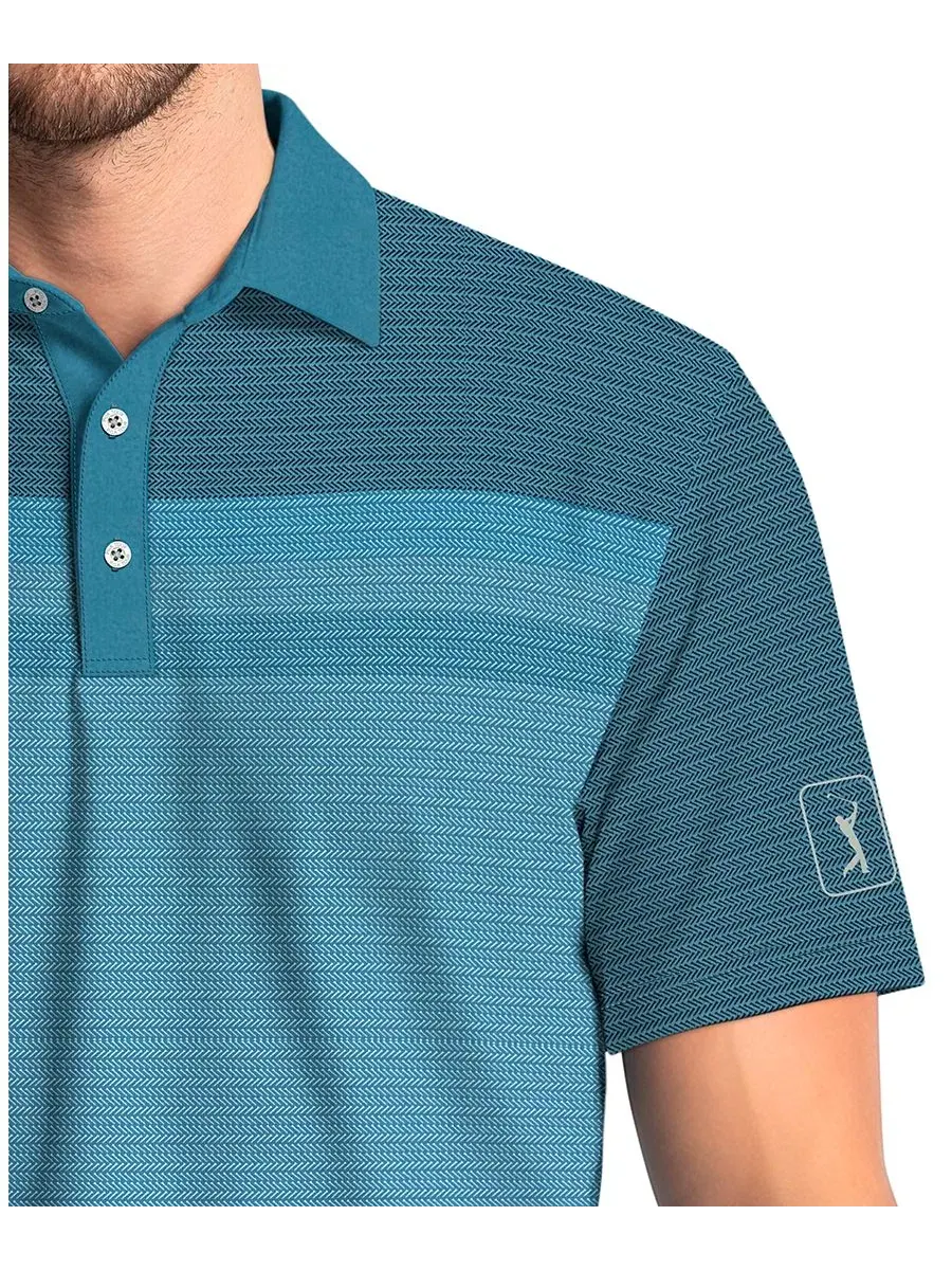 Мужское поло PGA TOUR с вентиляцией Jaspe Airflux, Faience Heather — изображение 2 из 3