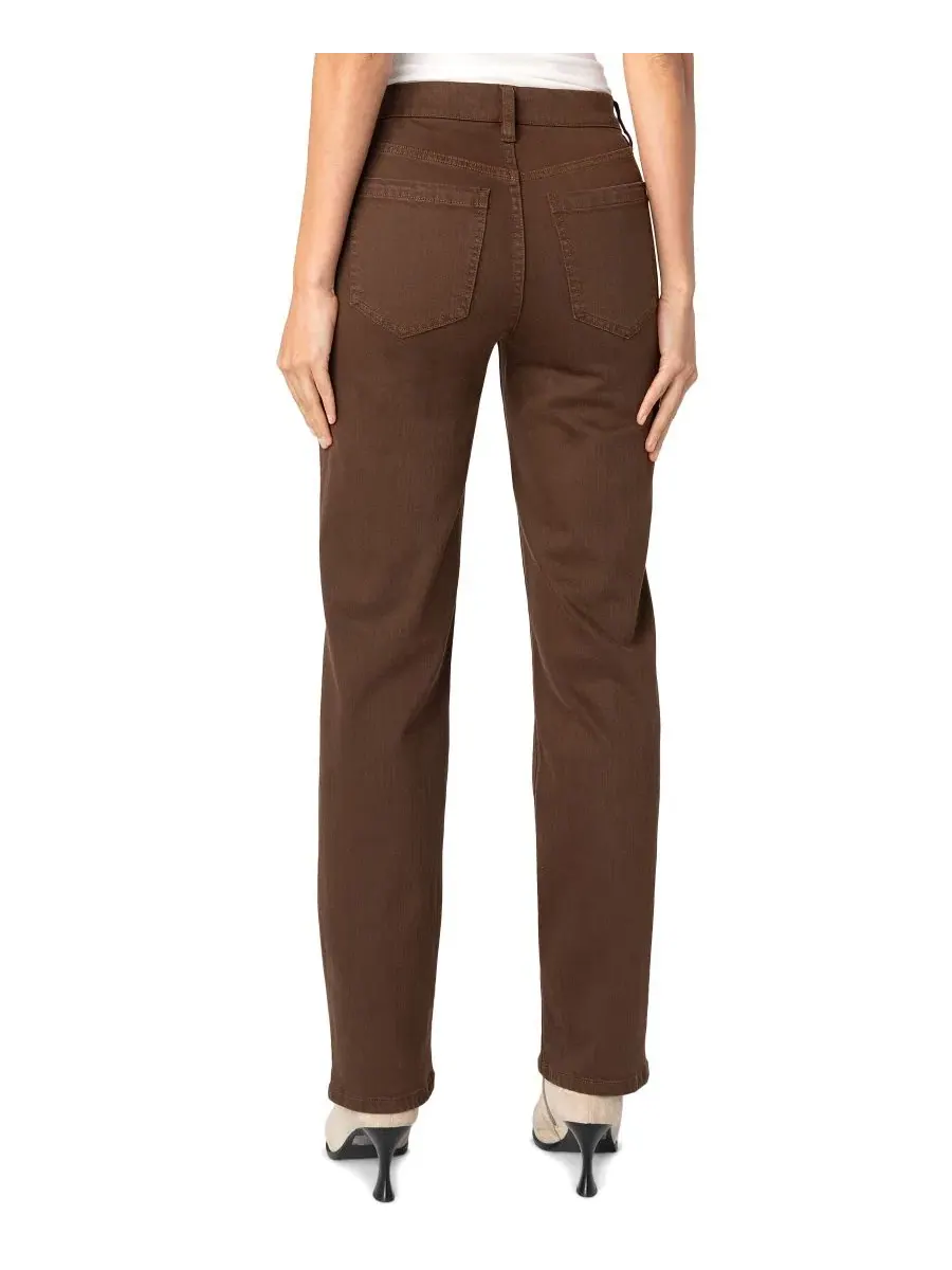 Джинсы прямого кроя Petite Kennedy Comfort Waist Mid-Rise Straight-Leg Liverpool Los Angeles — изображение 4 из 4, коричневый