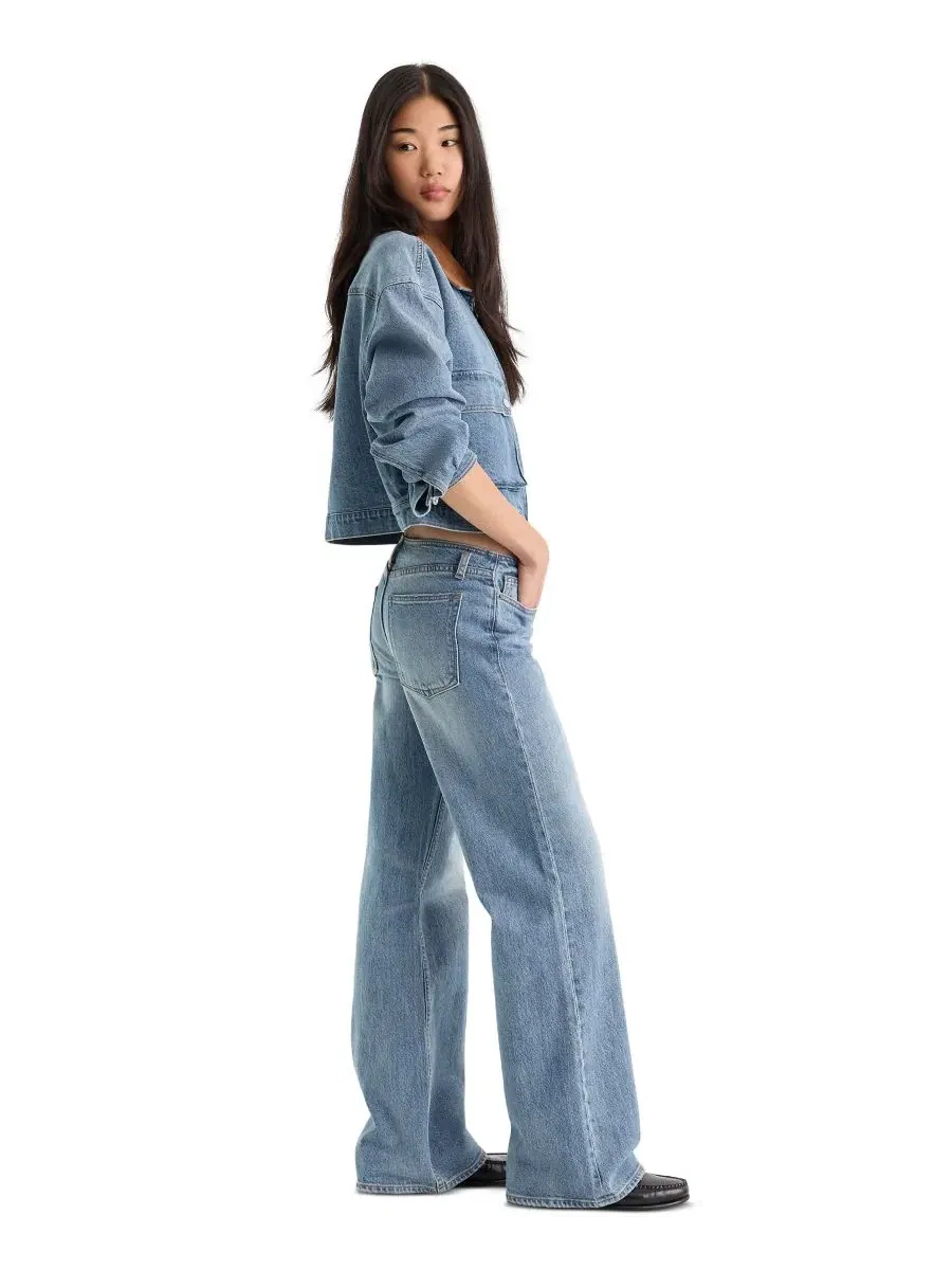 Джинсы свободного кроя с низкой посадкой Ghost Waist Low Loose Good American — изображение 3 из 4, синий