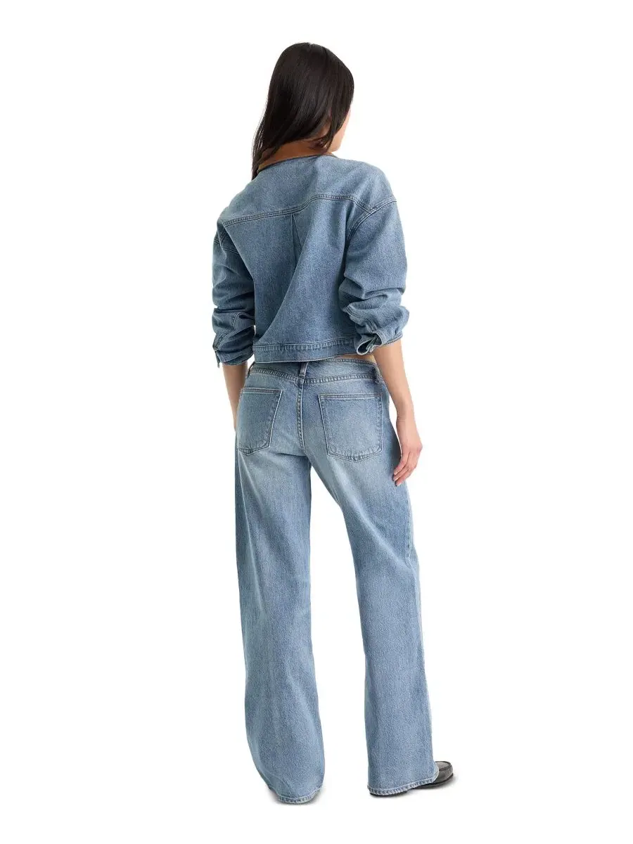 Джинсы свободного кроя с низкой посадкой Ghost Waist Low Loose Good American — изображение 4 из 4, синий