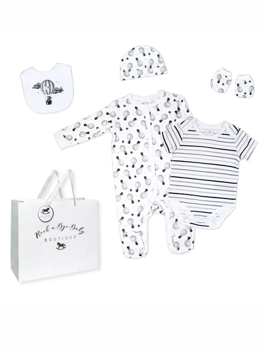 Комплект для новорожденного с принтом Hot Air Balloons Rock-A-Bye Baby Boutique