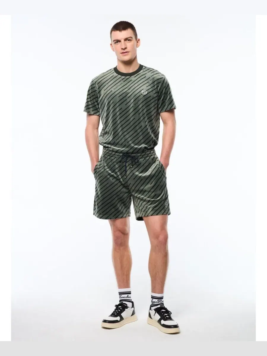 Шорты из велюра с принтом Obliquo Velour Sergio Tacchini