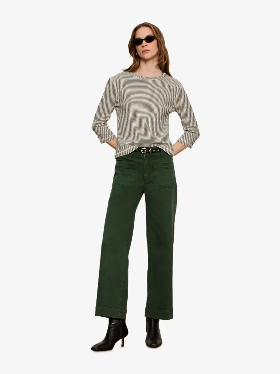 Джинсы-клеш с высокой посадкой Chelsea Wide-Leg Jeans Sanctuary — изображение 2 из 6, лесной