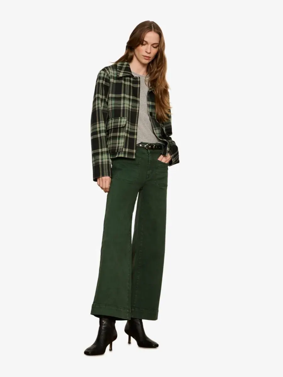 Джинсы-клеш с высокой посадкой Chelsea Wide-Leg Jeans Sanctuary — изображение 3 из 6, лесной
