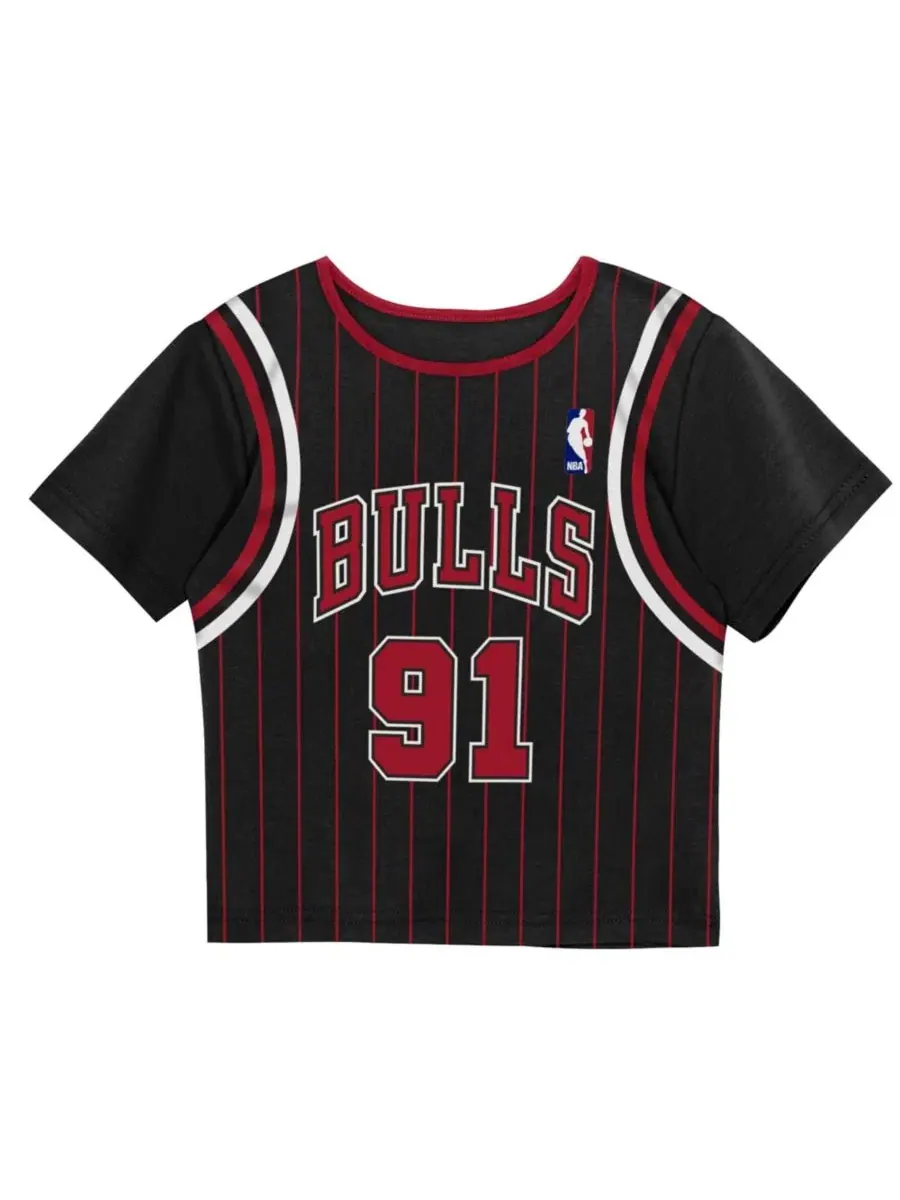Комплект из футболки и шорт Деннис Родман Chicago Bulls Mitchell & Ness — изображение 5 из 9, черный