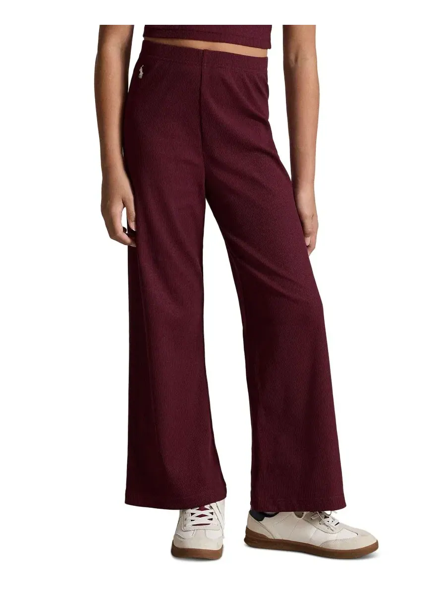 Штаны широкие женские Ribbed Wide-Leg Pant Polo Ralph Lauren, Rich Ruby