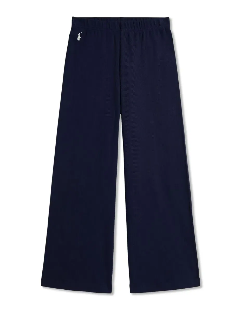 Штаны для девочек с широкими штанинами, Ribbed Wide-Leg Pant Polo Ralph Lauren — изображение 5 из 5, темно-синий